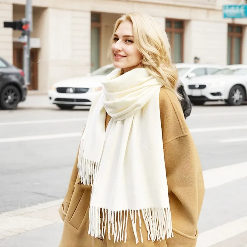 Womens Winter Scarves Cashmere Scarf Women Black Ladies Winter Wool Scarf Warm XWJ07 250805