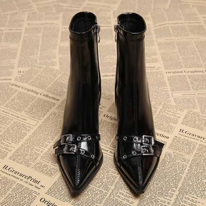 High Heels Ankle Womens Boots Pointed Toe Sexy Shoes for Women 2024 New Side Zip Classic Daily Boots Women Boots Botas XJ250807