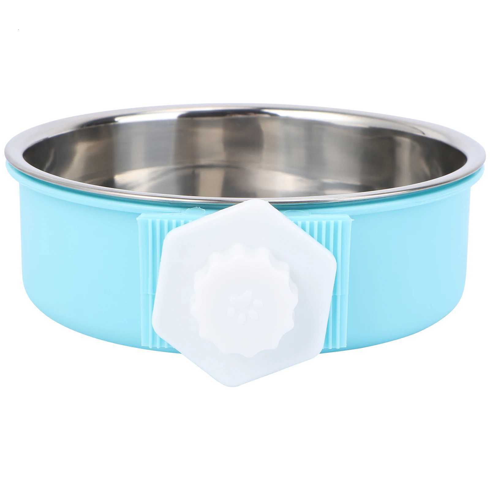 Stainless Steel Dog Bowl Indoor Water Dispenser Feeder Hook on Feeding Crate Bowls Pet Y250806