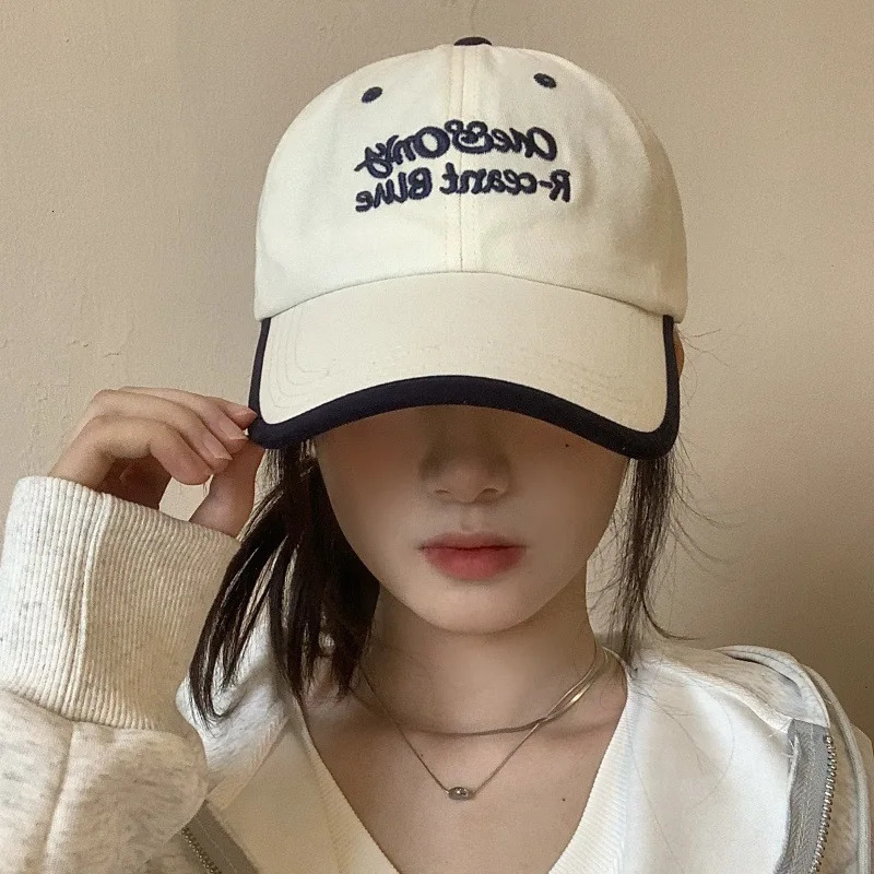 Korean Letters Baseball Cap For Men Women Fashion Embroidery Soft Cotton Peaked Cap Outdoor Sports Visors Sun Hats 250730
