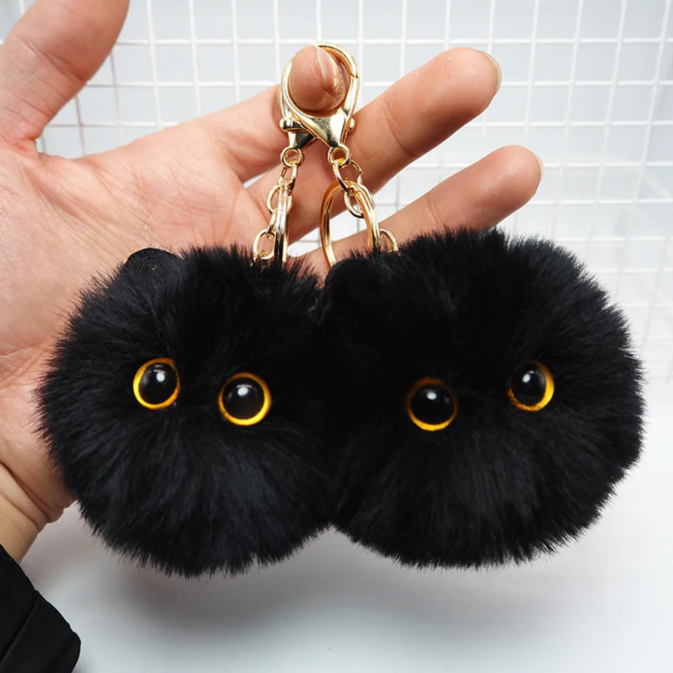 Cute Plush Cat Keychain Cartoon Doll Toy Pendant Keyring For Women Girls Bag Ornament Car Key Chain Children Gifts Accessories 250807