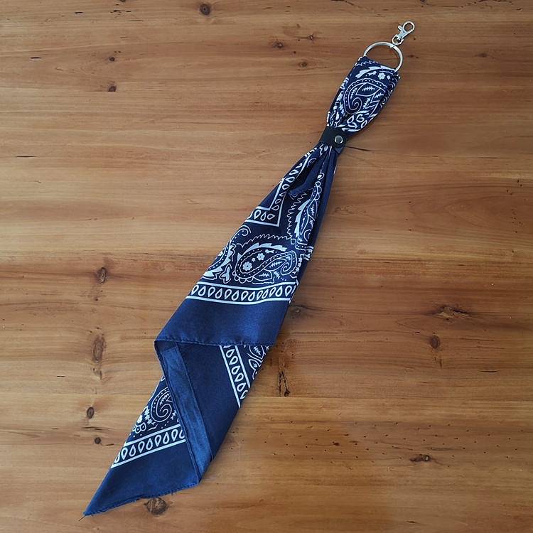 Trendy Keychain with Paisley Bandana Ribbon - Hip Hop Streetwear Style for Jeans and Pants