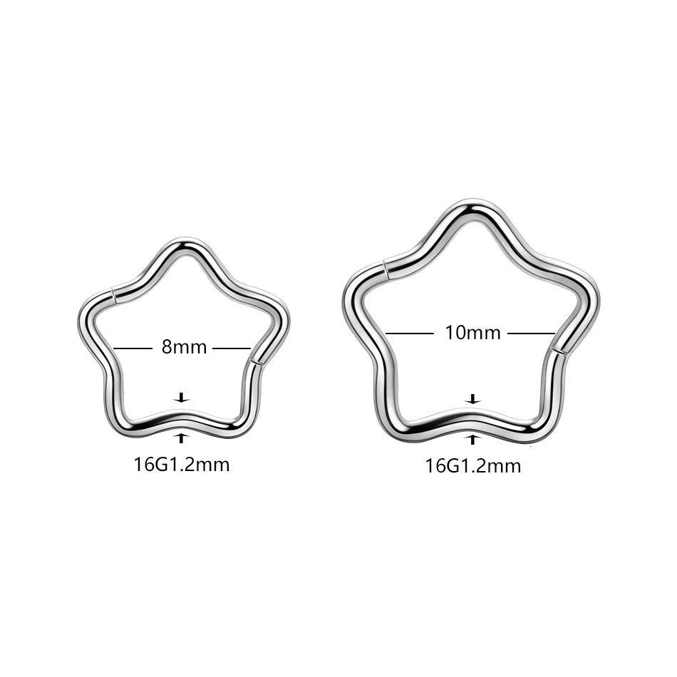 1PC Star Daith Earring Conch Helix Septum Piercing Clicker Segment Nose Ring Helix Rook Ear Piercing Jewelry 16G 250805
