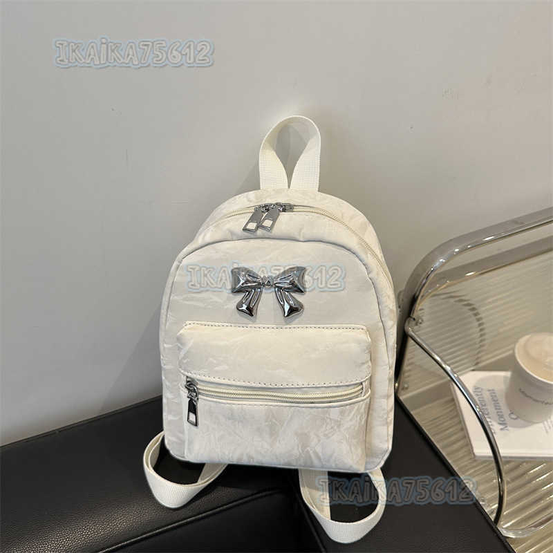 Bowknot Backpack for Women Niche Design Fashionable Style School Bag 2024 Autumn and Winter Lightweight Small Travel Backpack H250806