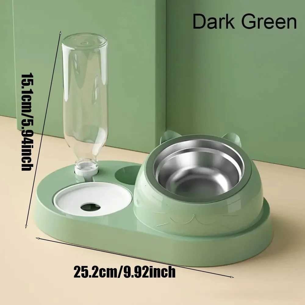 2 In 1 Cat Bowl Water Dispenser Automatic Water Storage Pet Food Bowl Food Container With Waterer Feeder Dog Cat Food Bowl Y2508061