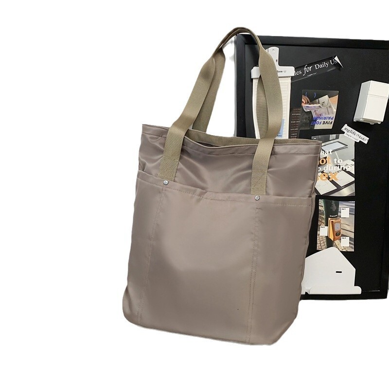 Solid Color Tote Commuting To Work Handbag Unisex Couple Shoulder Multifunctional Laptop Bag