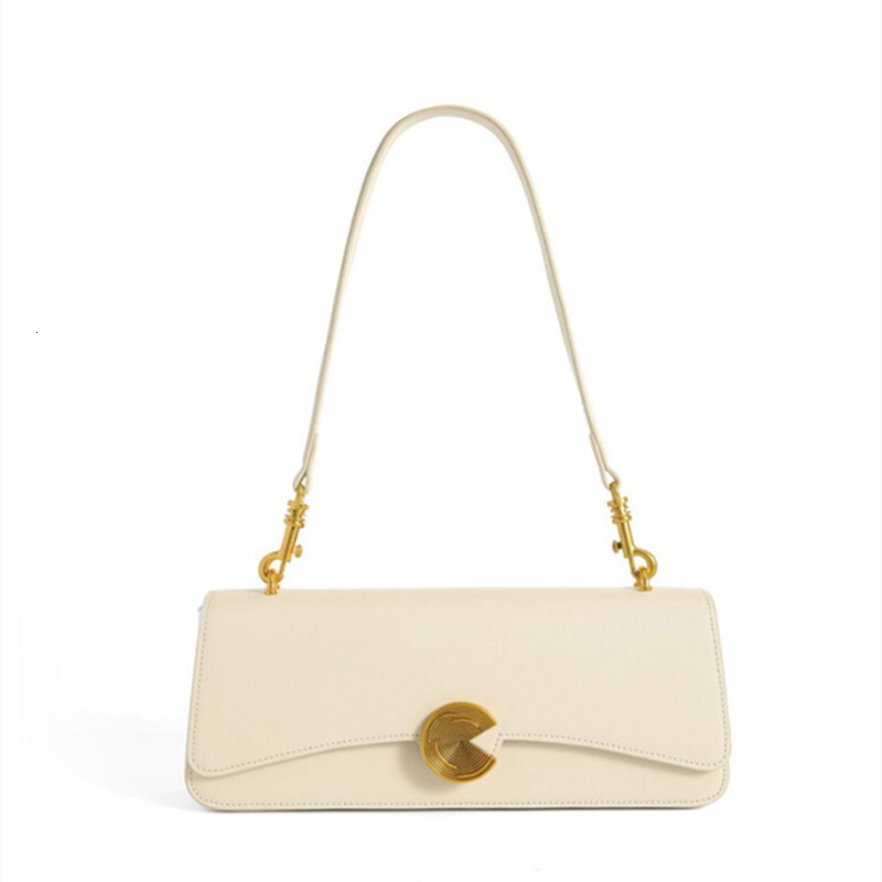 Free Shipping Designer Luxury Cowhide Underarm Bag New High-end Handheld Baguette Bag For Women Niche Crossbody Bag Genuine Leather Shoulder Bag