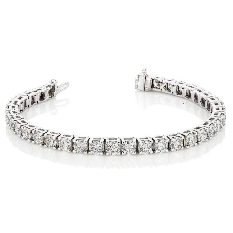 High Quality Jewelry Hip Hop 925 Sterling Silver VVS Moissanite Diamond 3mm-6mm Tennis Chain Bracelet for Man Woman