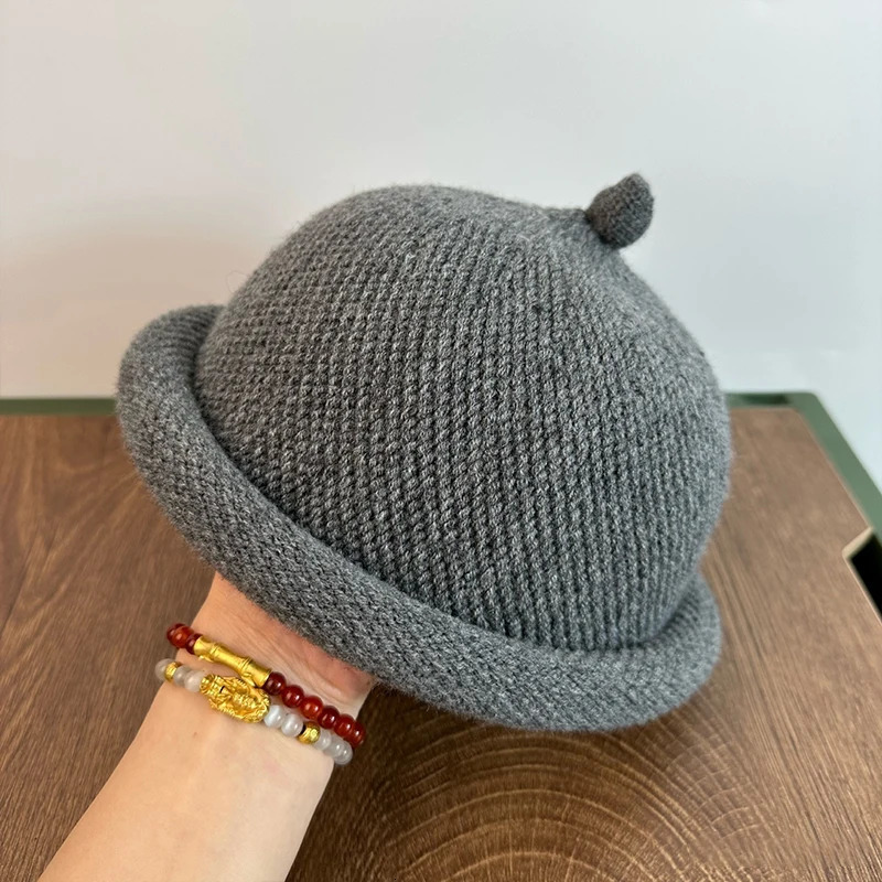 Winter Hat Warm Outdoor Knitted Melon Hat Unisex Japanese Casual Nipple Shape Beanies Hat Cap For Women Men 250806