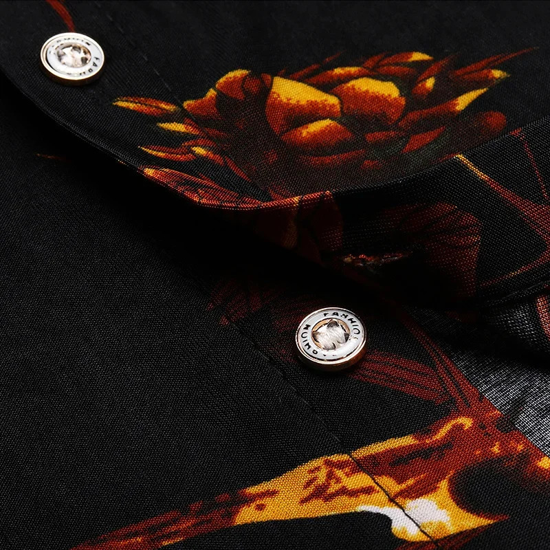 Summer Mens Flower Animal Pattern Short sleeved Shirt Top 250807