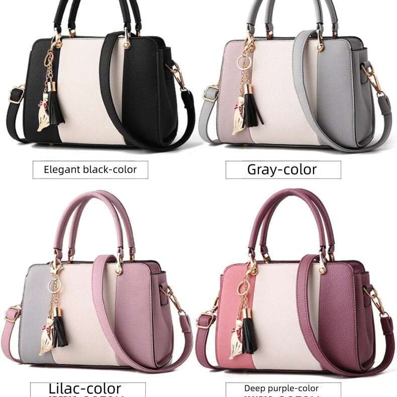 Color Blocking Women's Bag Leather Crossbody Totes Fashion Designer Female Handbag Casual Ladies Travel Shoulder Bags