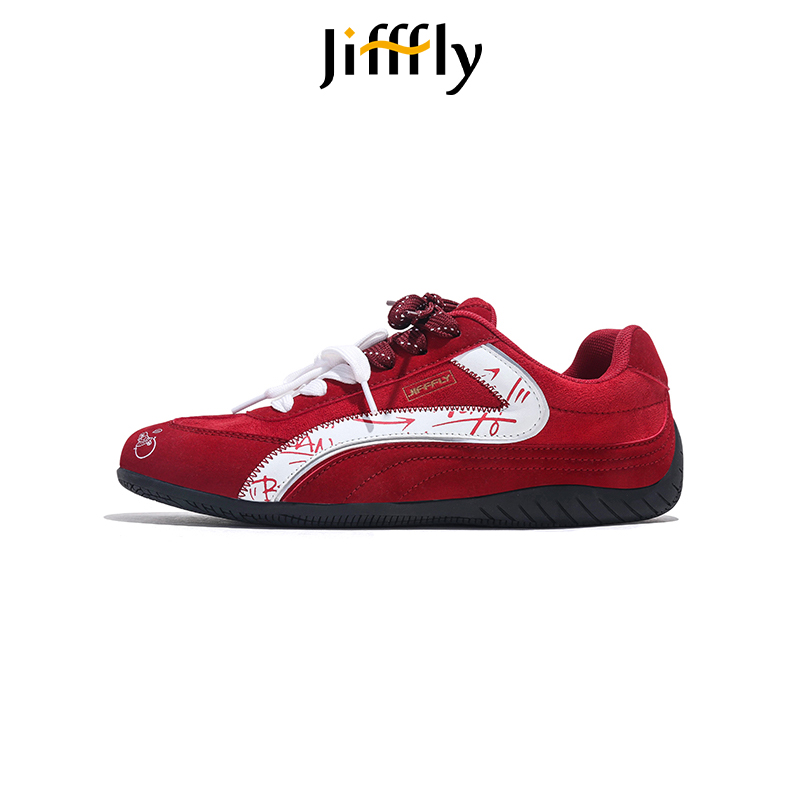 Jifffly red apple thin soled racing 2025 summer new retro versatile casual shoes