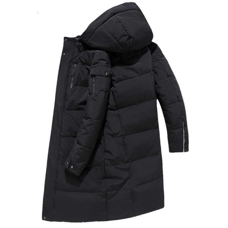 Winter New Product Thickened Hooded For Men's Youth White Duck Down Warm Mid Length Coat