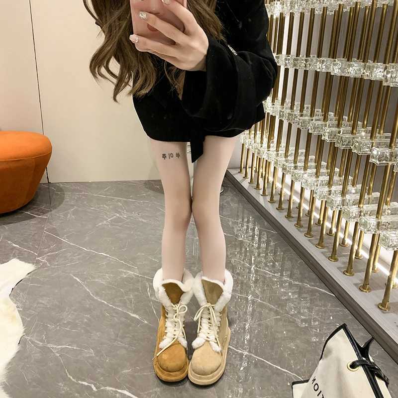 2025 New Lace Up Design Womens Platform Boots Waterproof Anti-slip Short Boots XJ250807