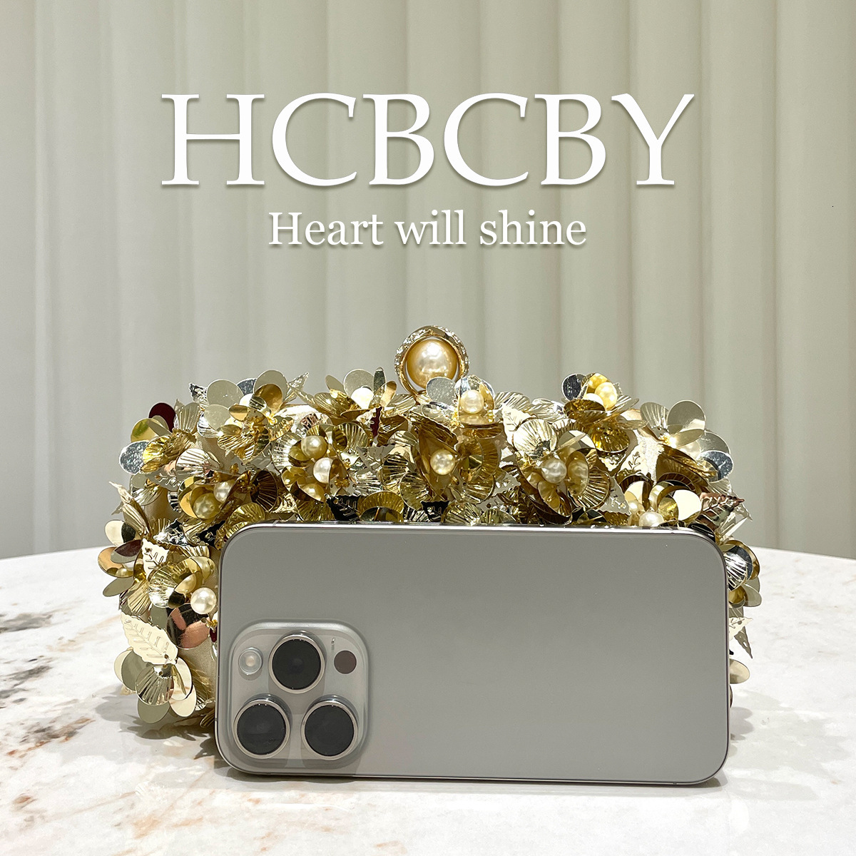 Free Shipping Designer Luxury Gold Glitter Flower Sequin Decorated Women's Clutch Bag Fashion Elegant Evening Bag Dress Bag Trendy Shoulder Bag