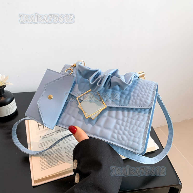 Womens Trendy Style Pleated Handbag 2024 Spring New Versatile Single Shoulder Crossbody Small Square Bag H250806