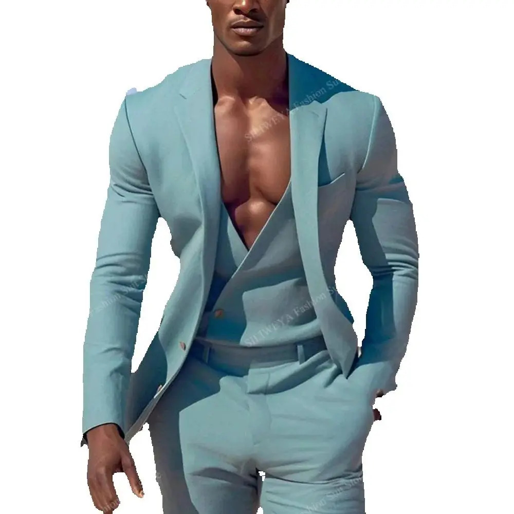 Highend Suits for Men Single Breasted 3 Pieces Jacket Pants Vest Blazers Sets Slim Fit Banquet Business Party Male Clothing 250807