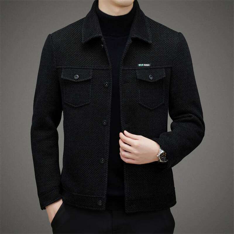 Men's Thick Casual Coat High Quality Lapel Trend Spring Autumn Jacket 2025 New Middle-aged Dad Wear Top All