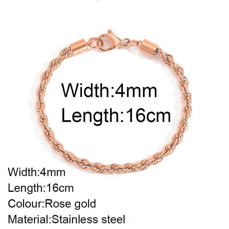 Women Bracelet Chain Charming Flash Twisted Rope Chain Bracelets for Women 316L Stainless Steel Wrist Jewelry 16cm 18cm W250807