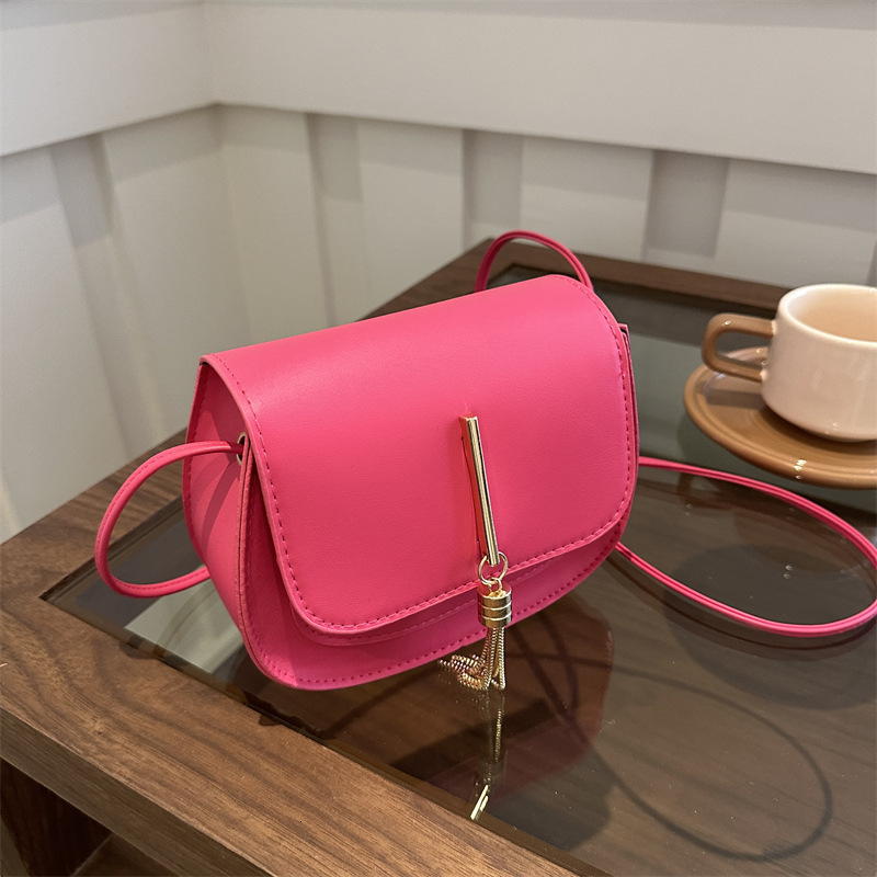 TB BHULAMTE Designer Luxury Women's Mini Handbag Urban Fashion Simple Solid Color Single Shoulder Tassel Small Square Bag New Versatile Casual Ma