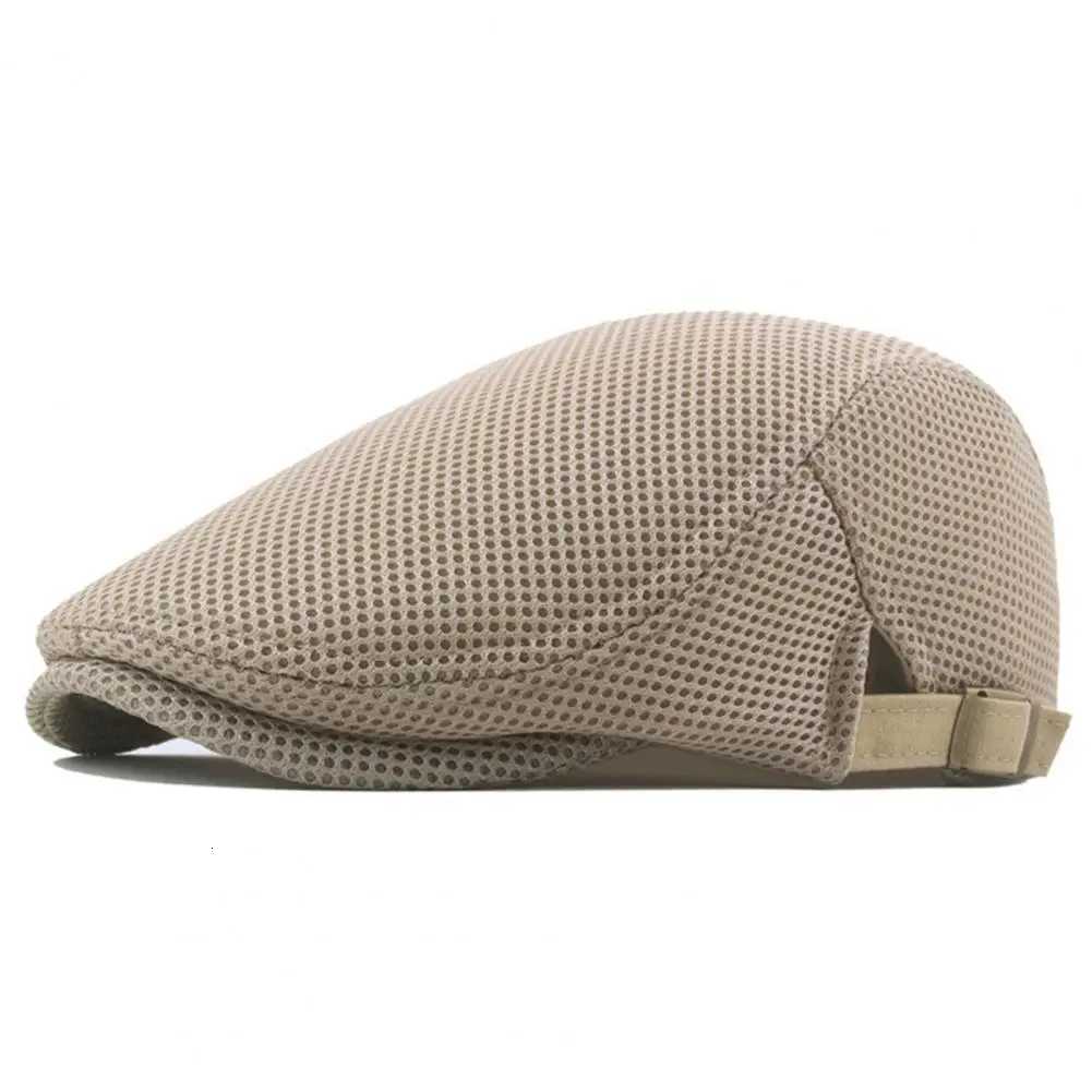 Hollow Mesh Duckbill C Breathable Beret Mens Breathable Mesh Hollow Beret Adjustable Buckle Sports C XJ250807