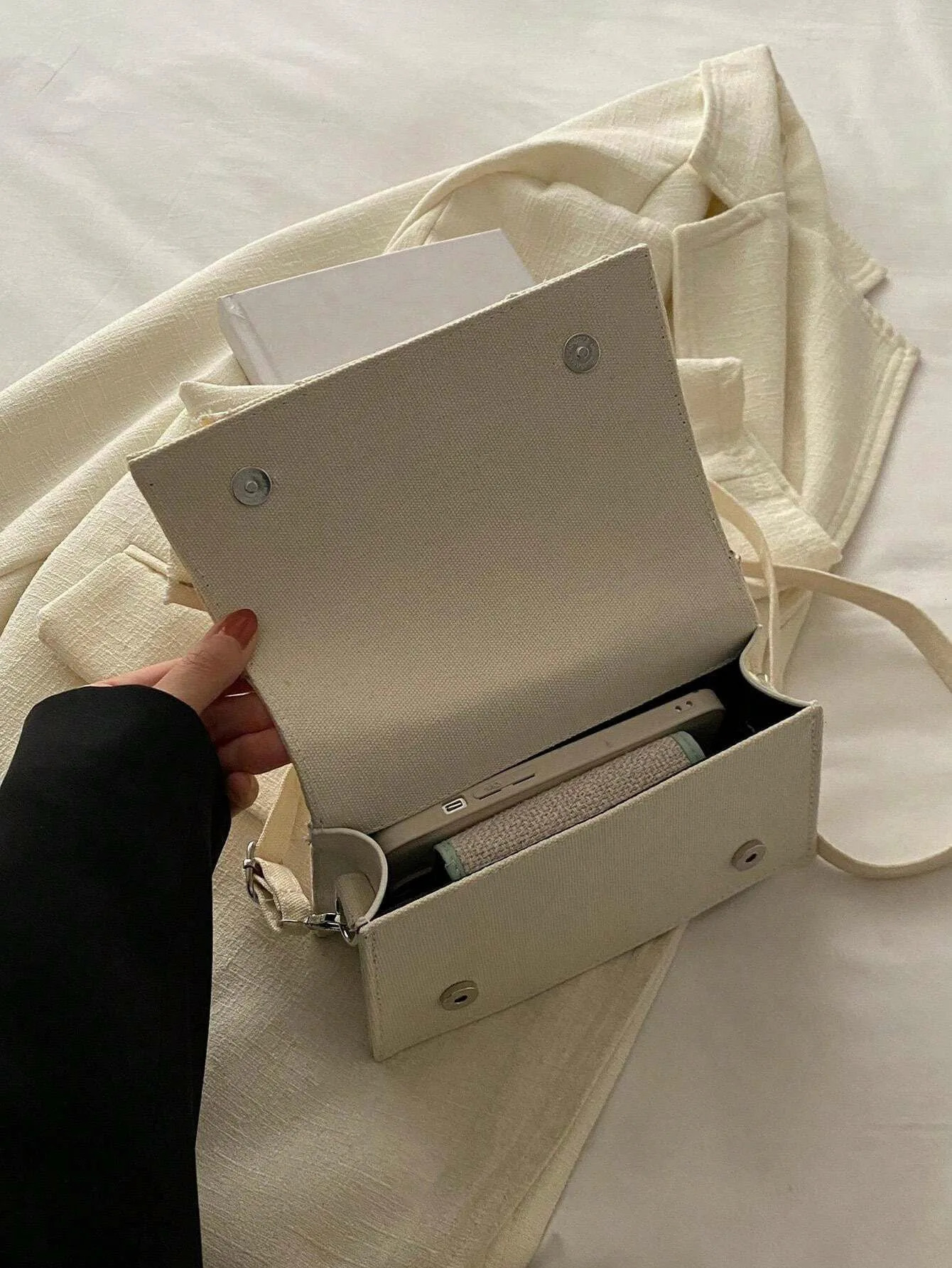 spliced denim retro bag womens square bag lightweight shoulder bag suitable for womens daily travel and shopping 250805