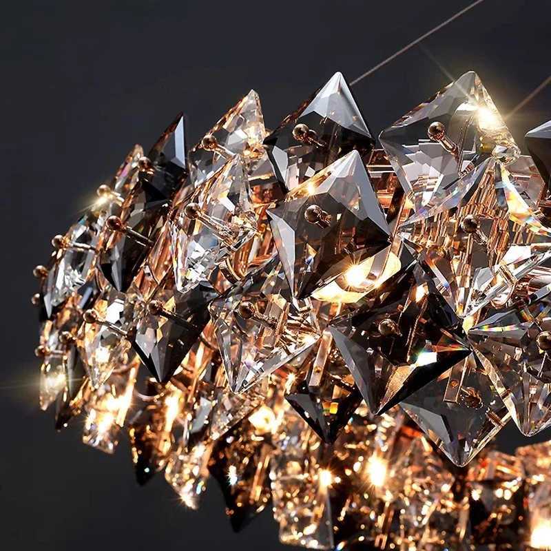 Home Decoration Pendant Lights Luxury Crystal Living Room Chandelier Dining Room Pendant Lamp Ceiling Light Indoor Lighting X250807