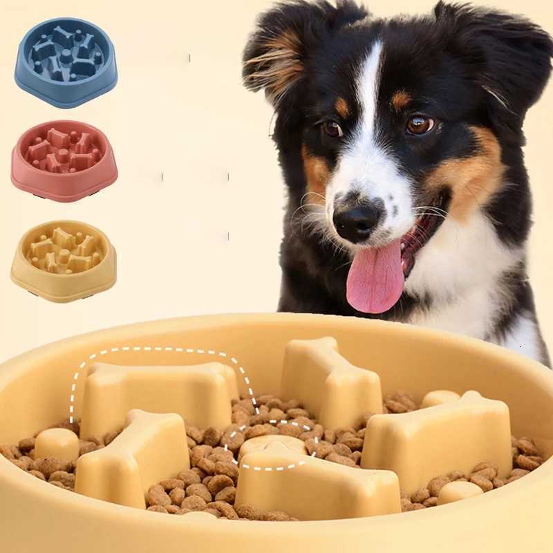Slow Feeder Dog Bowl Non Slip Cat Dog Slower Food Feeding Dishes Large Small Medium Pet Slow Eat Dishes Bowl Pet Supplies Y250806