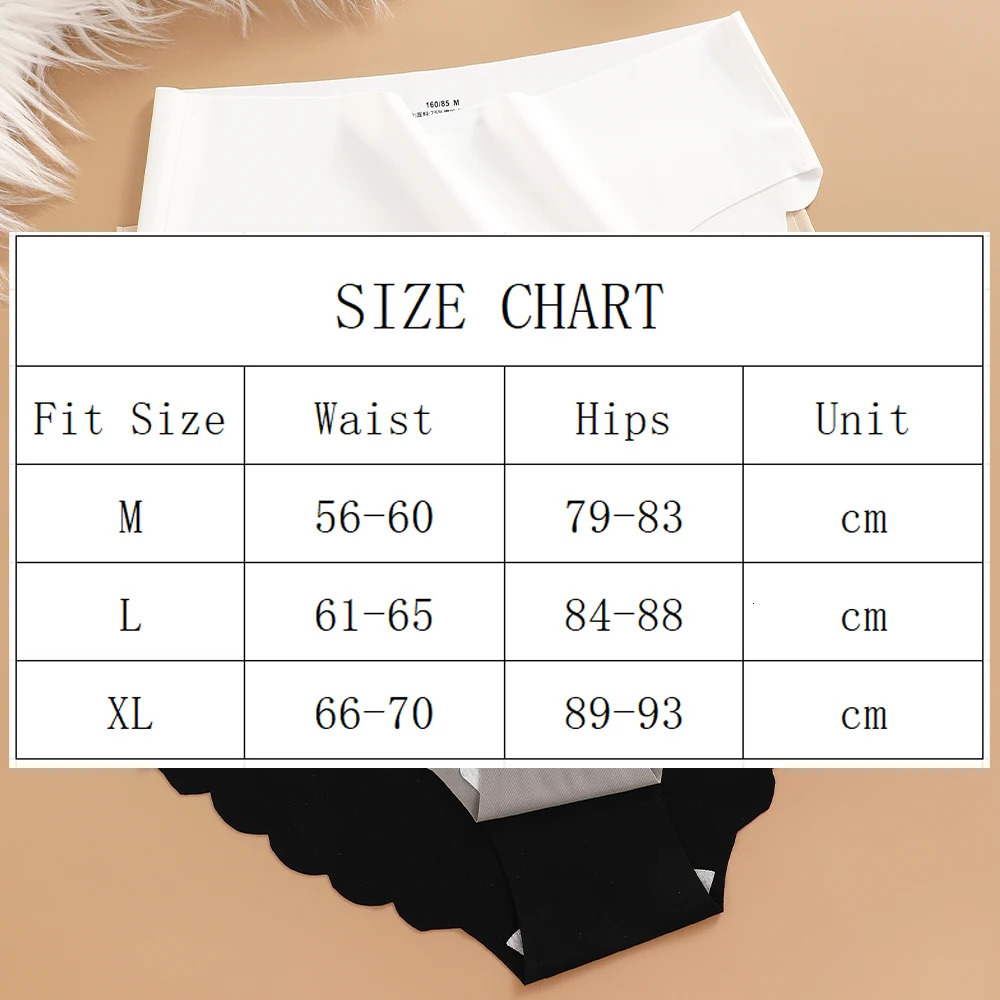 Ice Silk Seamless Panties 4PCSSet Womens Briefs Solid Color Elastic Underwear Female Ultra Thin No Trace Wavy Side 250807