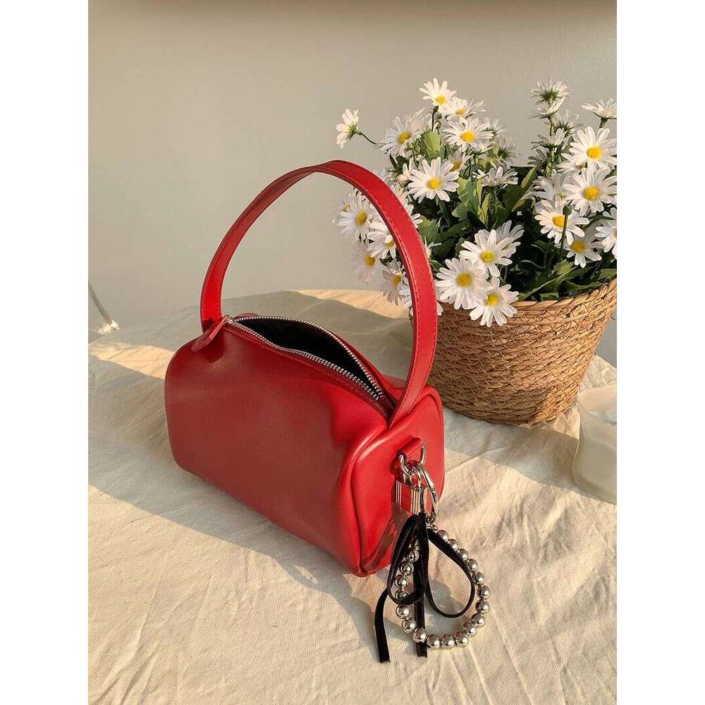 Handheld Pillow Niche 2025 New Shoulder Small Square Bag PU Soft Leather Ladies Handbag