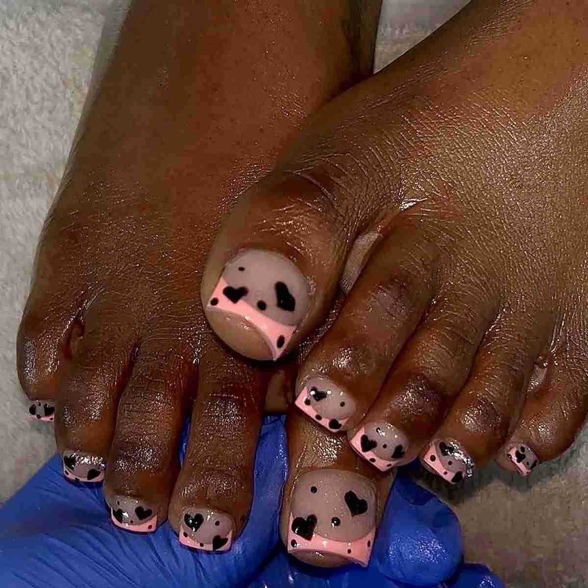 24Pcs False Toes Nails French Square Nude Color Natural Fake Toe Nails Feet Nail Tips Artificial Press On Toenails for Women 2025 Z250807