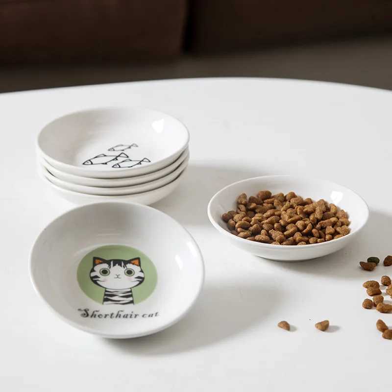 New Creative Cute Cat Small Saucer Shape Mini Plate Ceramics Cartoon Dish Creative Snack Plate Chinchilla Squirrel Hedgehog Bowl Y250806