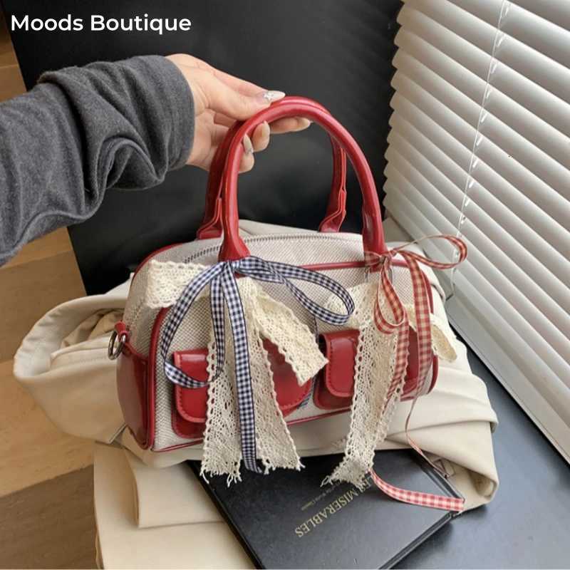 2025 LatEST Trend Designer Handbags Y2K Top-handle Bags for girls Lace Ribbon Decor Shoulder Crossbody Bag JK Accessories Z250807