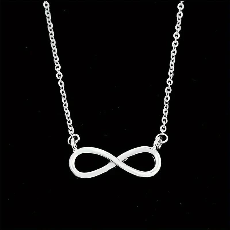 Fashion 8-word Shaped Charm Infinity Symbol Titanium Steel Pendant Necklace Christmas Birthday Gift Jewelry for Women