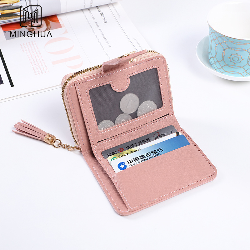 Free Shipping Designer Luxury New Women's Wallet Short Solid Color Card Holder Simple Button Small Coin Purse Casual Handbag