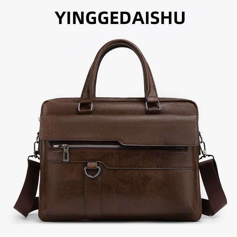 Men's briefcase texture new backpack leisure large capacity business shoulder computer bag handbag crossbody