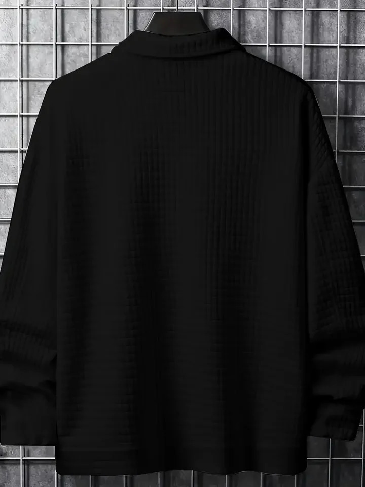 The spring and autumn trend mens lapel plain checkered jacket is made of polyester fiber rayon fabric suitable for dai 250807