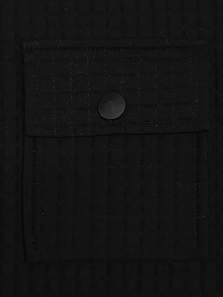 The spring and autumn trend mens lapel plain checkered jacket is made of polyester fiber rayon fabric suitable for dai 250807