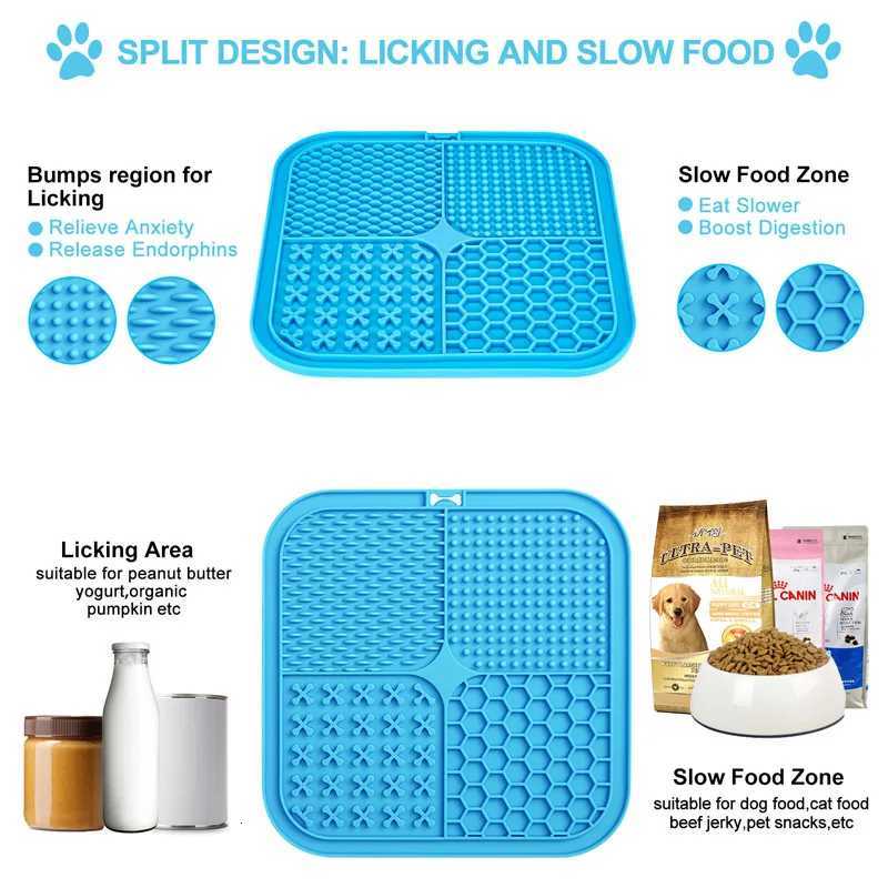Dog Slow Feeders Mats Lick Mat Boredom Anxiety Reduction Perfect for Food Yogurt Peanut Butter Alternative to Slow Feed Dog Bowl Y250806