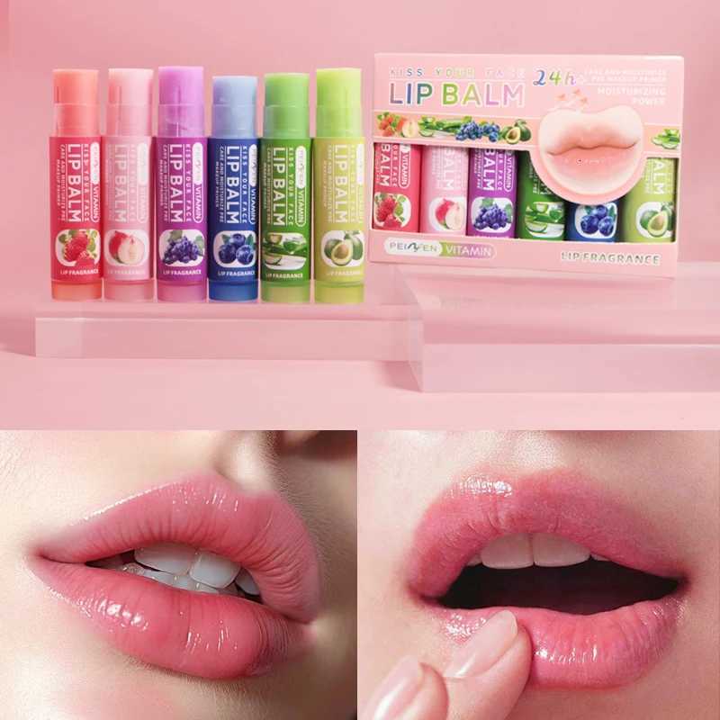 DNM Multi Fruit Flavors Moisturizing Hydrating Base Lip Balm Set Makeup Lip Care Daily Care Balm for Women and Men 6Pcs SetXJ250807