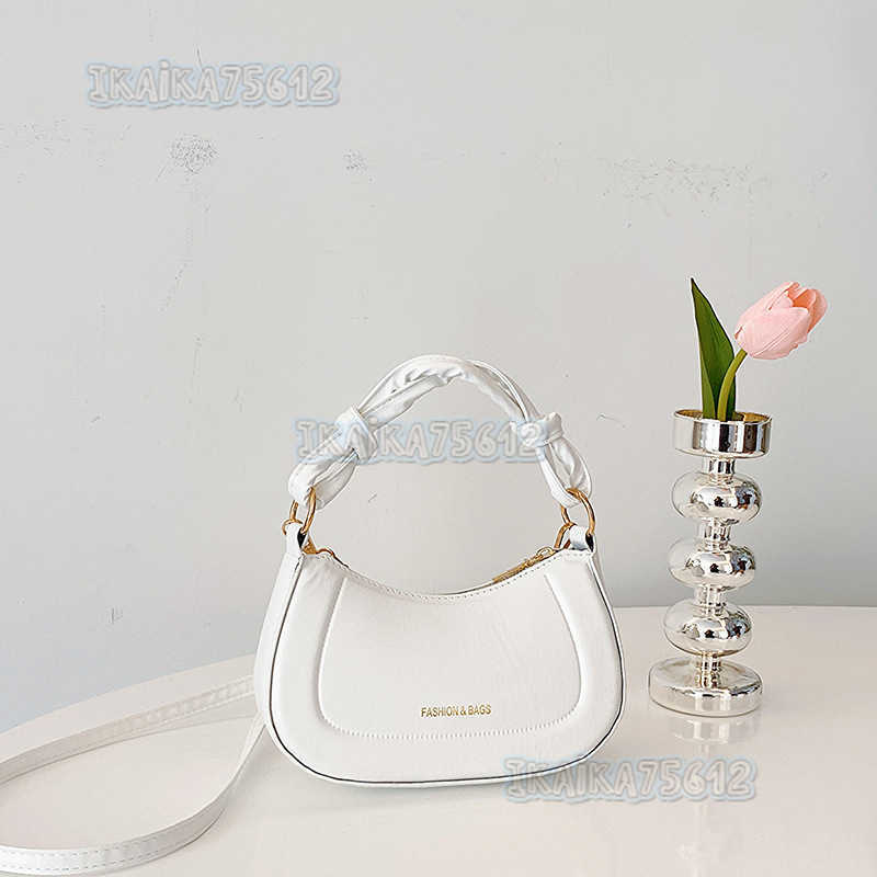 Trendy Fashion Versatile Popular Solid Color Knotted Handbag 2023 Autumn Winter New Style Crossbody Bag for Women H250806