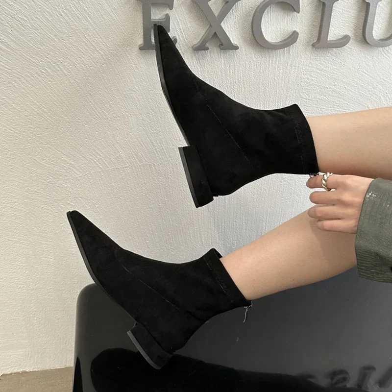 Leopard Ankle Boots Women Pointed Toe Heels Shoes Sexy Designer Gladiator Short Boots Low Heels New Goth Womens Chelsea Boots XJ250807