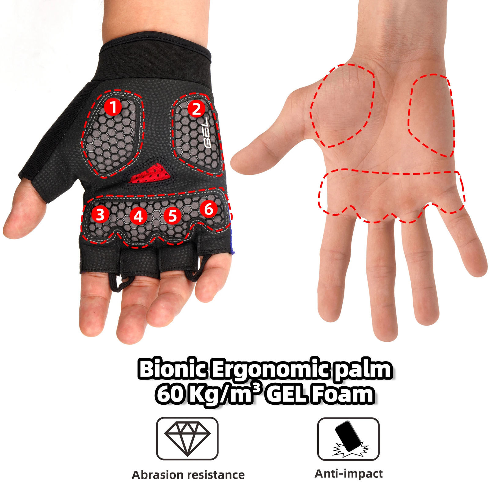 DAREVIE Cycling Gloves GEL Pad 60kgm³ Foam Shockproof Half Finger Men Women Bionic Ergonomic MTB Pro Team 250729