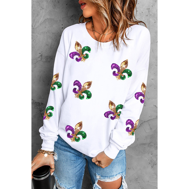 Free Shipping Designer Hoodie, Fashionable And Personalized Sequin Printed Women's Hooded Sweatshirt, 2025 Early Autumn New Loose Fitting Women&#