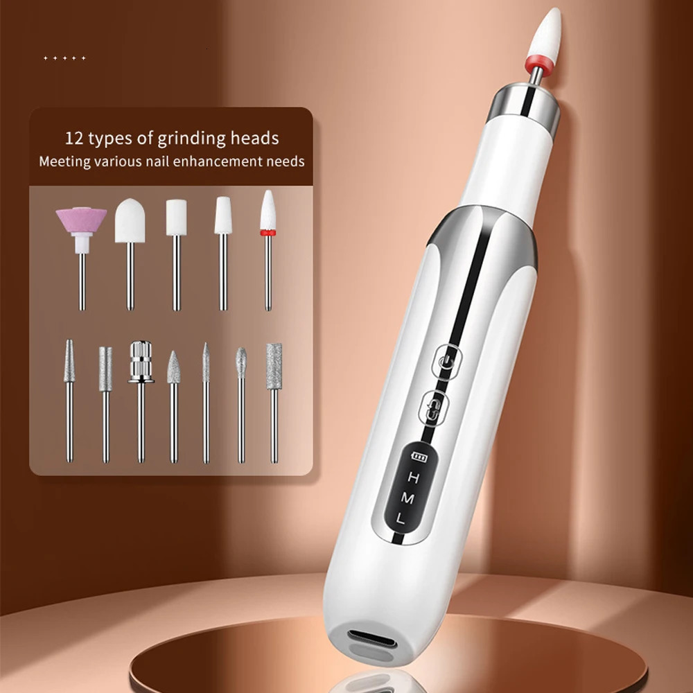 Nail Drill Professional Handle Pen Nail File Machine Rechargeable Nail Drill Tools for Acrylic Gel Nails Manicure Pedicure 250807