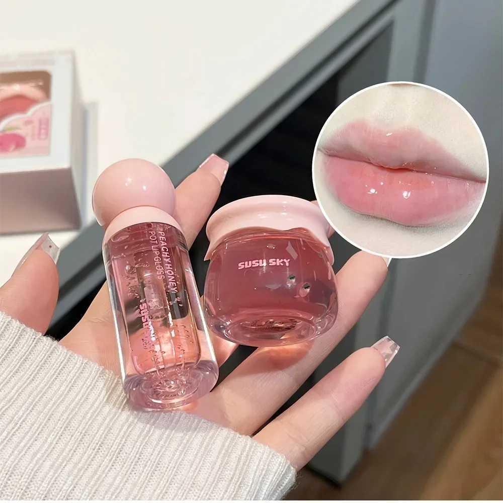 2Pcs/Set Lip Gloss and Lip Mask Set Moisturizing Lips Moisturizing Peach-flavored Makeup SetXJ250807