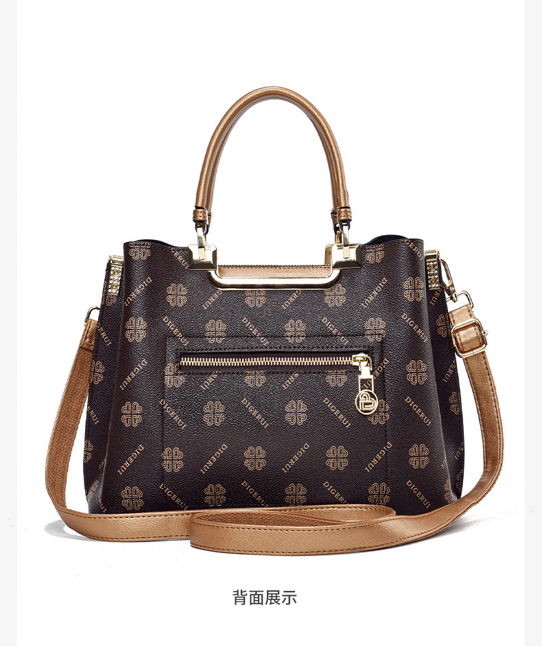 Women's Fashion Splicing Handbag Free Shipping Designer Luxury Large Capacity New Shoulder Bag High End Retro Flower Mom Bag Leisure Shopping Bag