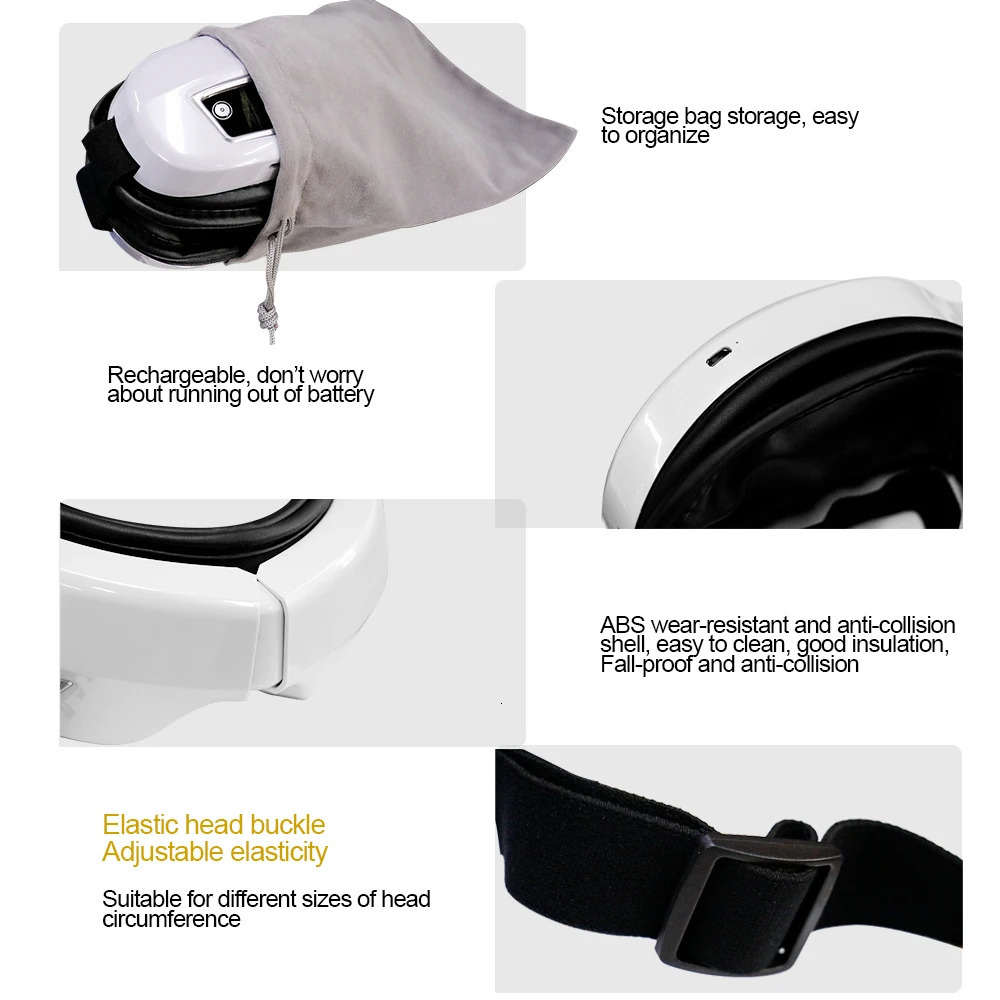 Smart Eye Massager Airbag Vibration Rechargeable Portable Foldable Relax Fatigue Eye Care Device Bluetooth Music Eyemask 250729