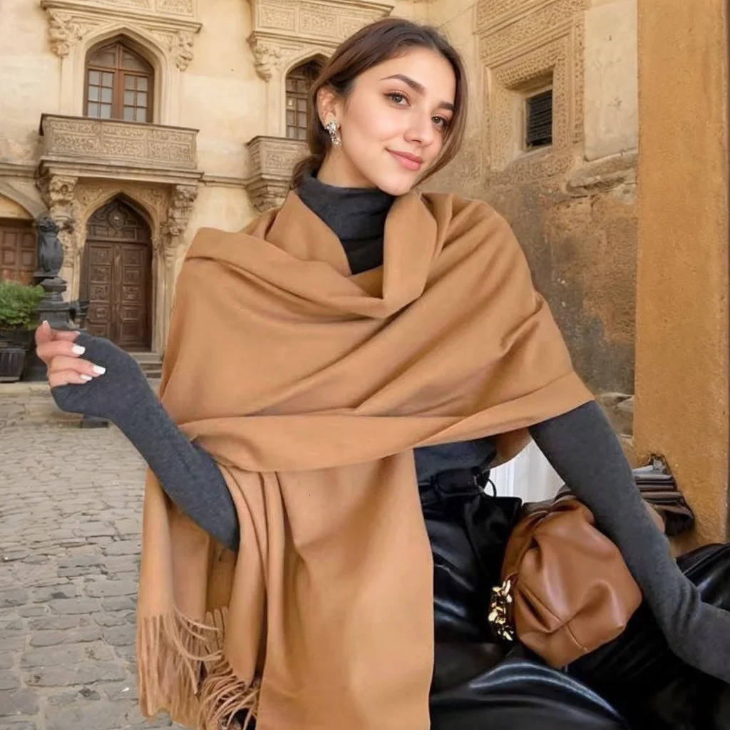 Womens Winter Scarves Cashmere Scarf Women Black Ladies Winter Wool Scarf Warm XWJ07 250805