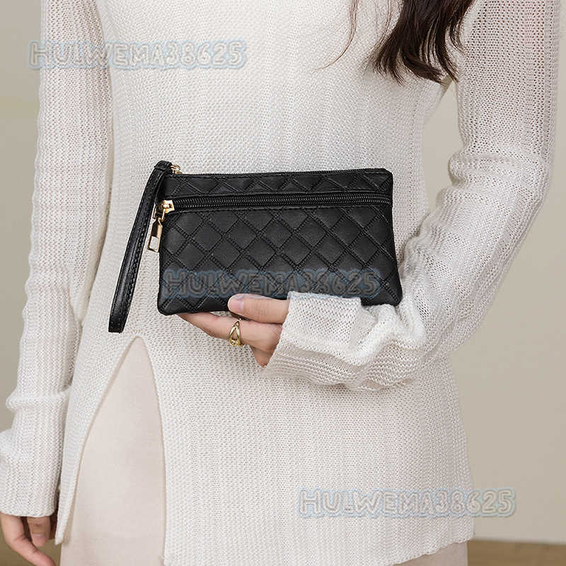 Autumn and Winter New Embossed Long Double Zipper Clutch Bag Ladies Phone Bag Coin Purse H250806